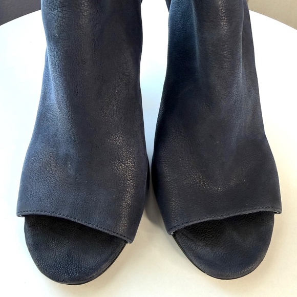 Vince Camuto | Navy Blue Peep Toe Ankle Booties - Picture 4 of 6